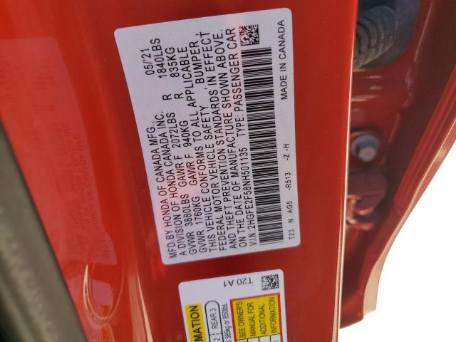 2022 HONDA CIVIC SPOR - 2HGFE2F58NH501135