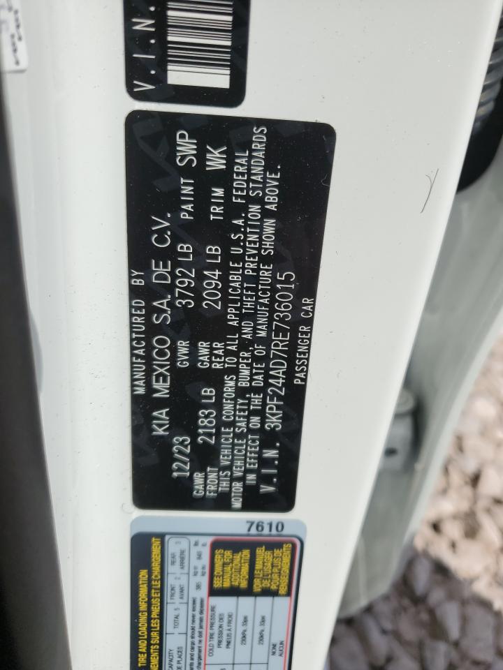 3KPF24AD7RE736015 2024 Kia Forte Lx