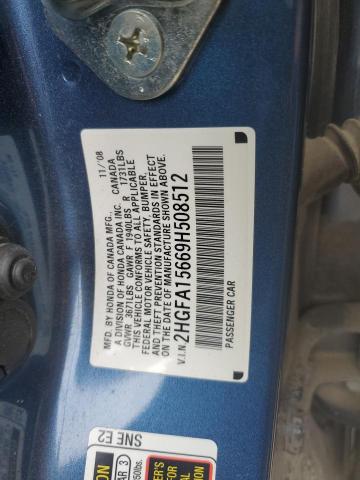 2009 Honda Civic Lx-S VIN: 2HGFA15669H508512 Lot: 50250094