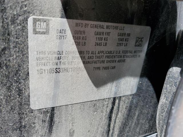 2017 Chevrolet Impala Lt VIN: 1G1105S33HU189863 Lot: 50687774