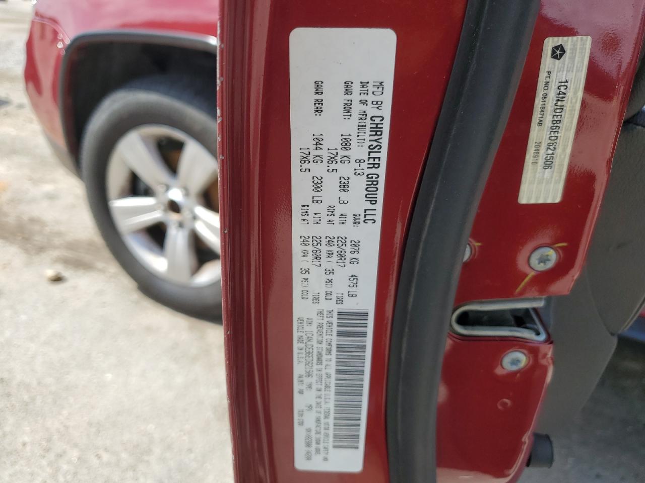 1C4NJDEB6ED621506 2014 Jeep Compass Latitude