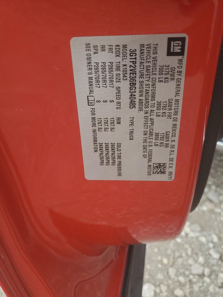 3GTP2VE36BG340485 2011 GMC Sierra K1500 Sle