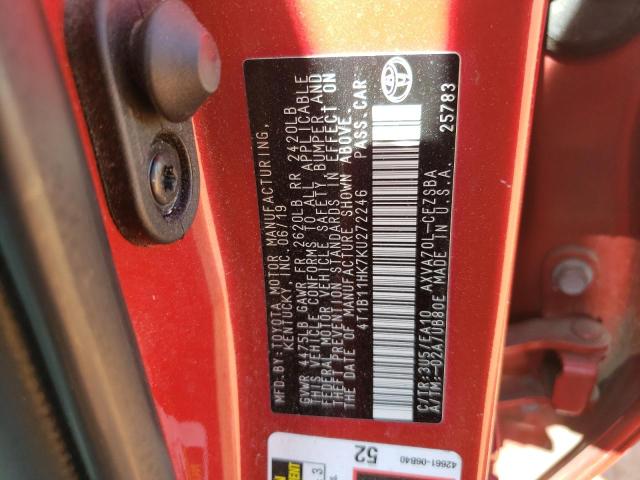 2019 Toyota Camry L VIN: 4T1B11HK7KU272246 Lot: 50818064