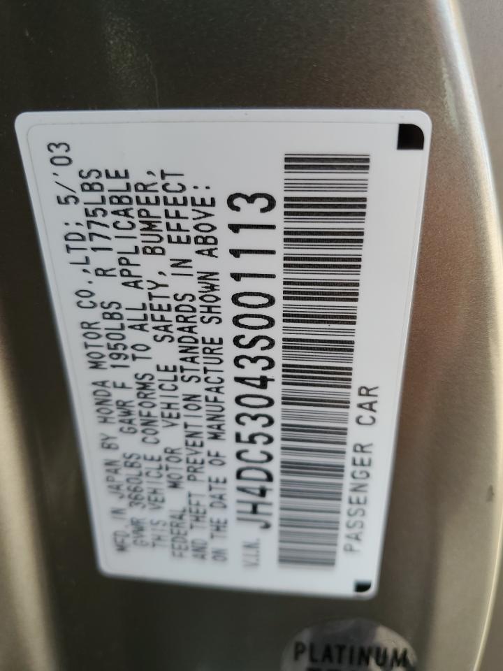 JH4DC53043S001113 2003 Acura Rsx Type-S