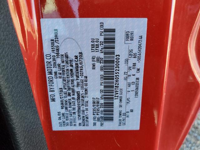 2005 Ford Mustang Gt VIN: 1ZVFT82H055230003 Lot: 51479214