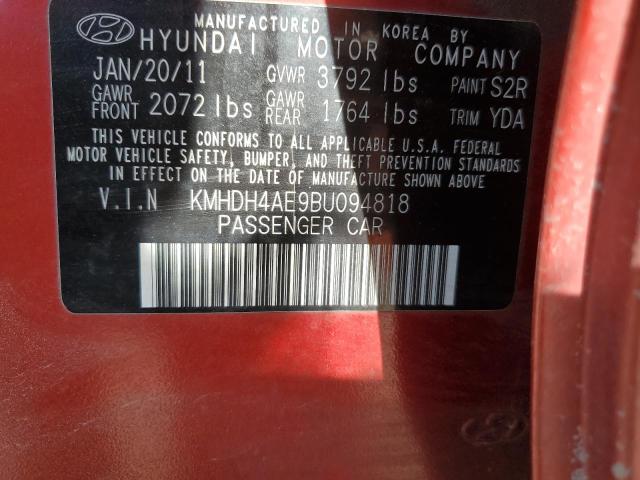 2011 Hyundai Elantra Gls VIN: KMHDH4AE9BU094818 Lot: 52747724