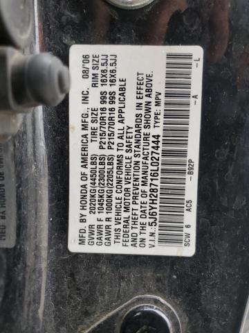 2006 Honda Element Ex VIN: 5J6YH28716L027444 Lot: 50100274