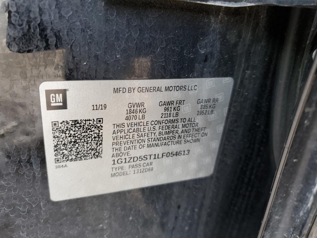 1G1ZD5ST1LF054613 CHEVROLET MALIBU 2020