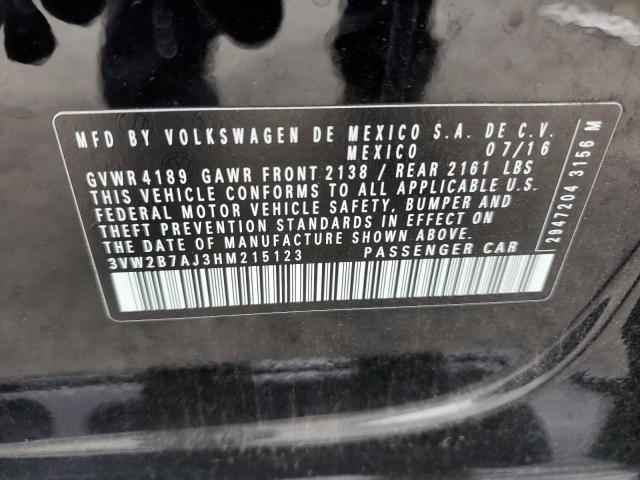 2017 Volkswagen Jetta S VIN: 3VW2B7AJ3HM215123 Lot: 52232904