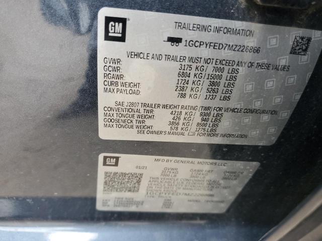 2021 CHEVROLET SILVERADO - 1GCPYFED7MZ226866