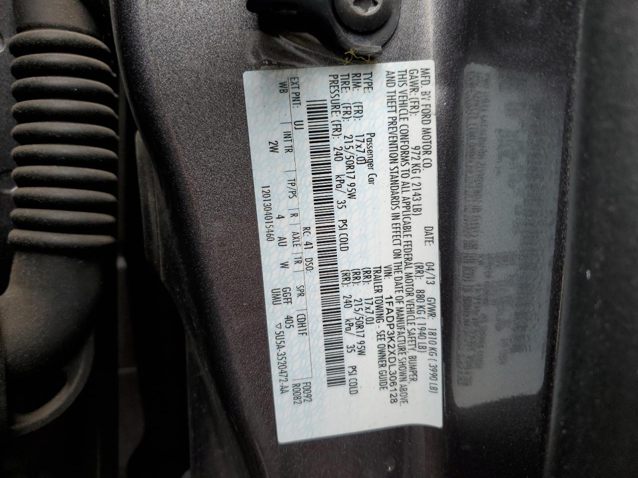 1FADP3K2XDL306128 2013 Ford Focus Se