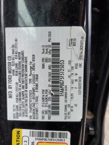 VIN 1FA6P0G75F5125053 2015 Ford Fusion, S no.12