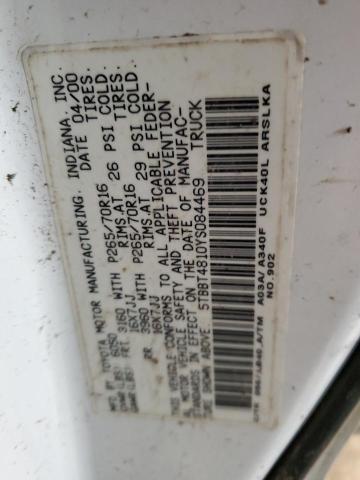 2000 Toyota Tundra Access Cab Limited VIN: 5TBBT4810YS084469 Lot: 49297744