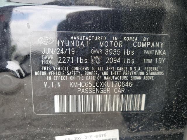 2019 HYUNDAI IONIQ BLUE - KMHC65LCXKU170646