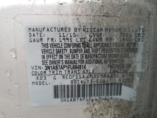 2015 Nissan Sentra S VIN: 3N1AB7AP1FL694814 Lot: 58895944