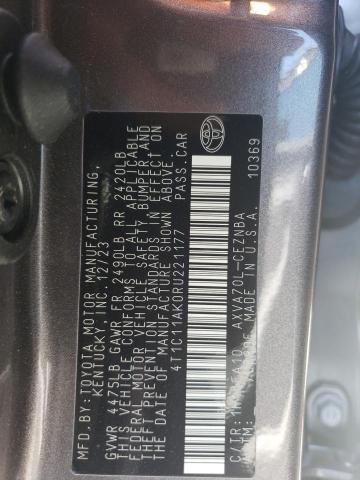 VIN 4T1C11AK0RU221177 2024 Toyota Camry, LE no.12