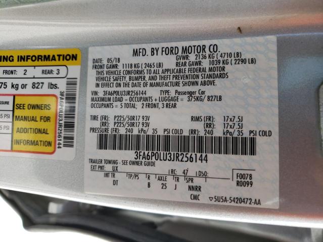 VIN 3FA6P0LU3JR256144 2018 Ford Fusion, Se Hybrid no.12