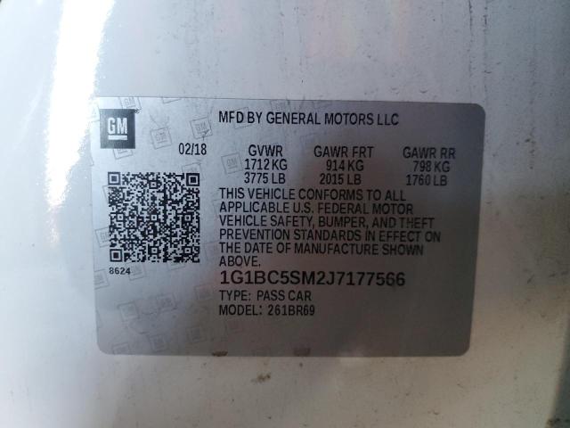 2018 Chevrolet Cruze Ls VIN: 1G1BC5SM2J7177566 Lot: 51305204