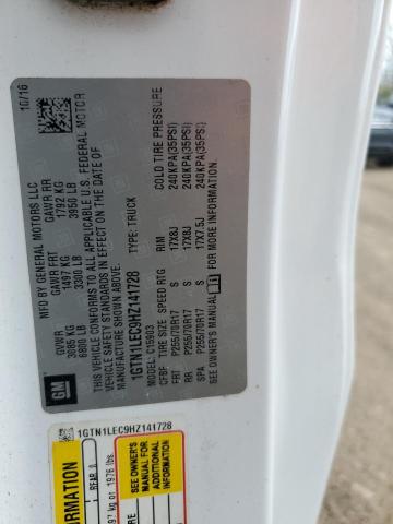 2017 GMC Sierra C1500 VIN: 1GTN1LEC9HZ141728 Lot: 52215224