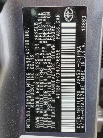 VIN 4T1BF1FK3HU276856 2017 Toyota Camry, LE no.13