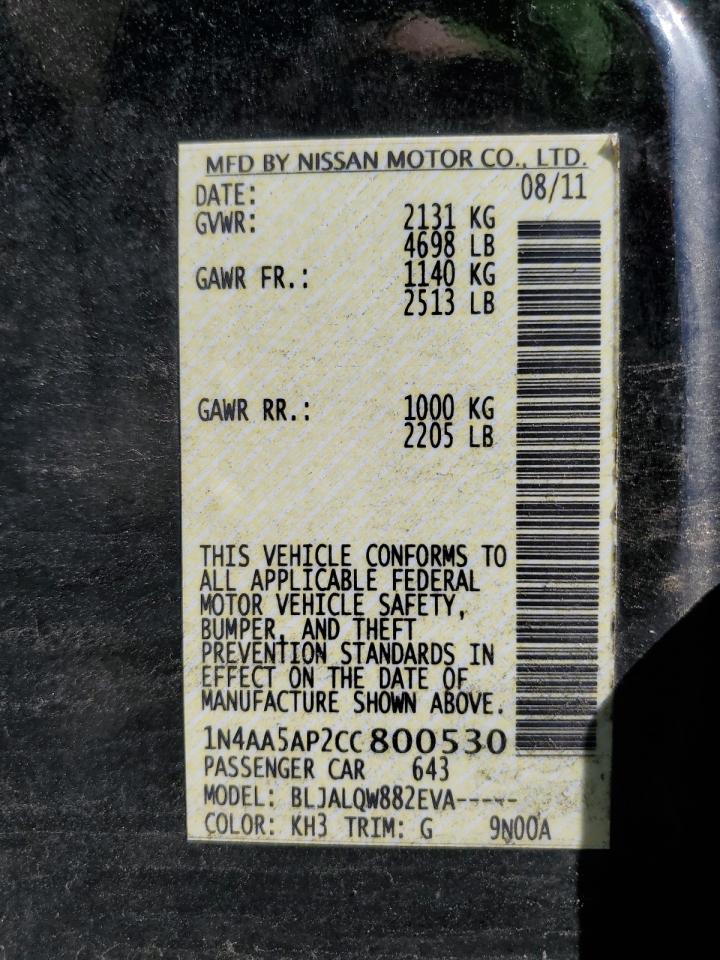 1N4AA5AP2CC800530 2012 Nissan Maxima S 1N4AA5AP2CC800530 2012 Nissan Maxima S