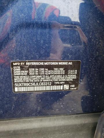 2018 BMW X3 xDrive30I VIN: 5UXTR9C56JLC83312 Lot: 51215714