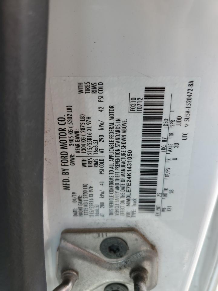 NM0LE7E24K1431050 2019 Ford Transit Connect Xl