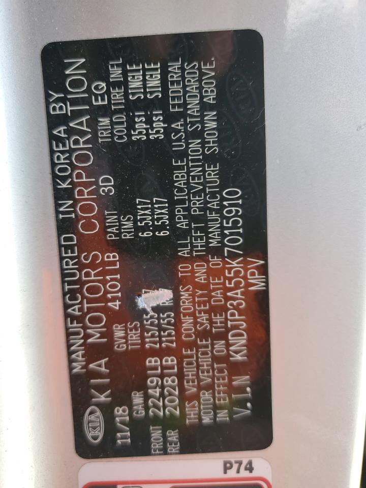 KNDJP3A55K7015910 2019 Kia Soul +