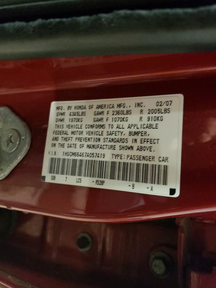 1HGCM66467A057419 2007 Honda Accord Se