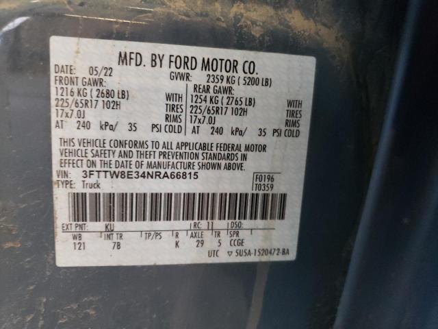 2022 Ford Maverick Xl VIN: 3FTTW8E34NRA66815 Lot: 51715924