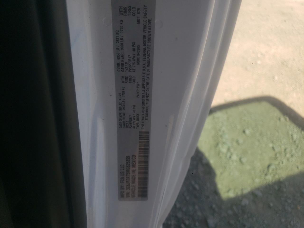 3C6JR7AT5MG625899 2021 Ram 1500 Classic Tradesman