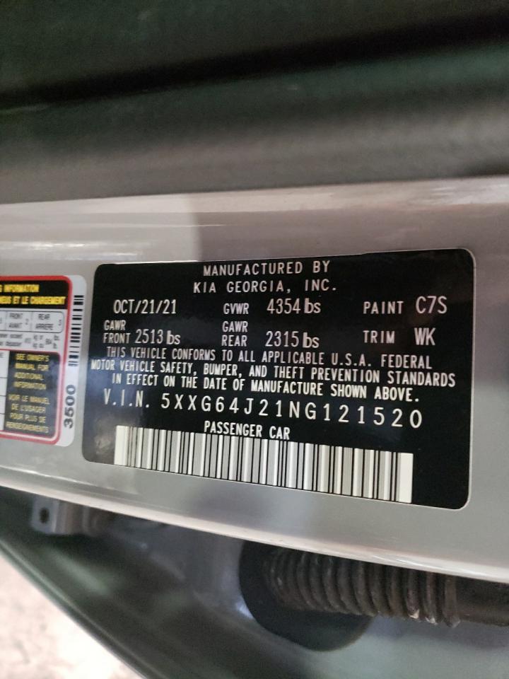 5XXG64J21NG121520 2022 Kia K5 Gt Line