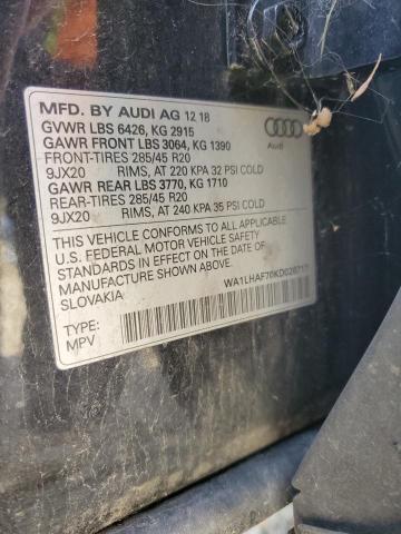 Lot #2471079072 2019 AUDI Q7 PREMIUM salvage car