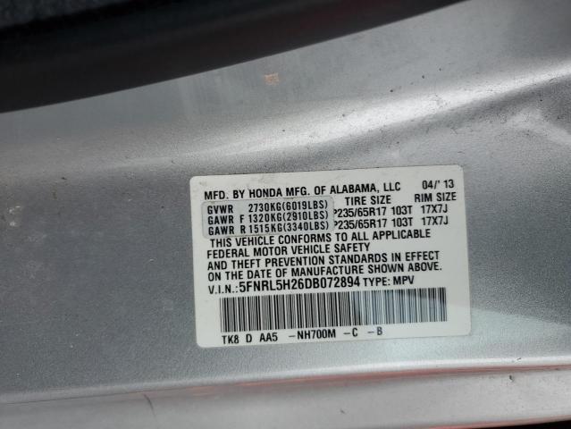 5FNRL5H26DB072894 | 2013 Honda odyssey lx