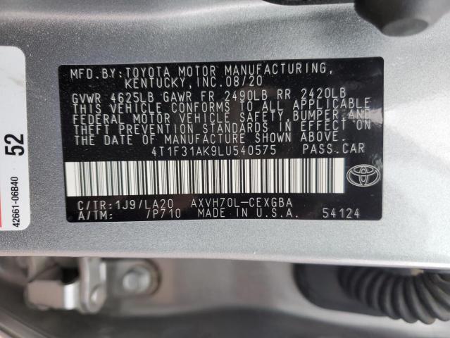 VIN 4T1F31AK9LU540575 2020 Toyota Camry, Xle no.13