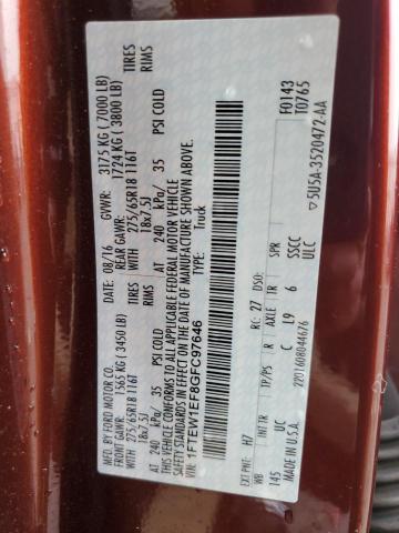 2016 Ford F150 Supercrew VIN: 1FTEW1EF8GFC97646 Lot: 49162914