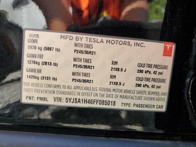 2015 TESLA MODEL S P8 5YJSA1H46FF085018