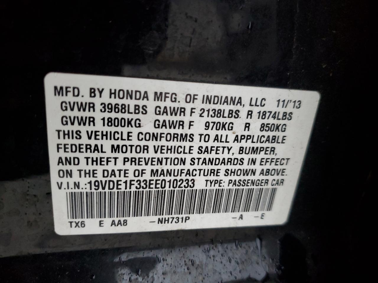 19VDE1F33EE010233 2014 Acura Ilx 20