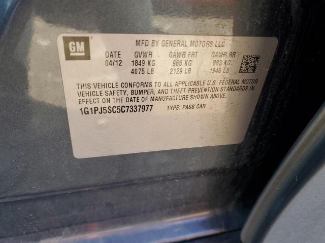 2012 Chevrolet Cruze Eco VIN: 1G1PJ5SC5C7337977 Lot: 49748684