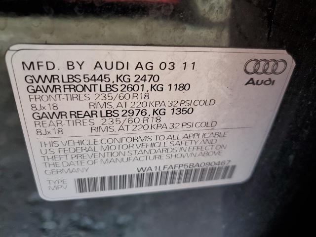 WA1LFAFP5BA090467 | 2011 Audi q5 premium plus