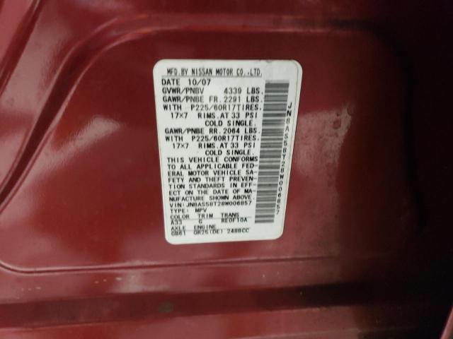 2008 Nissan Rogue S VIN: JN8AS58T28W006857 Lot: 49775414