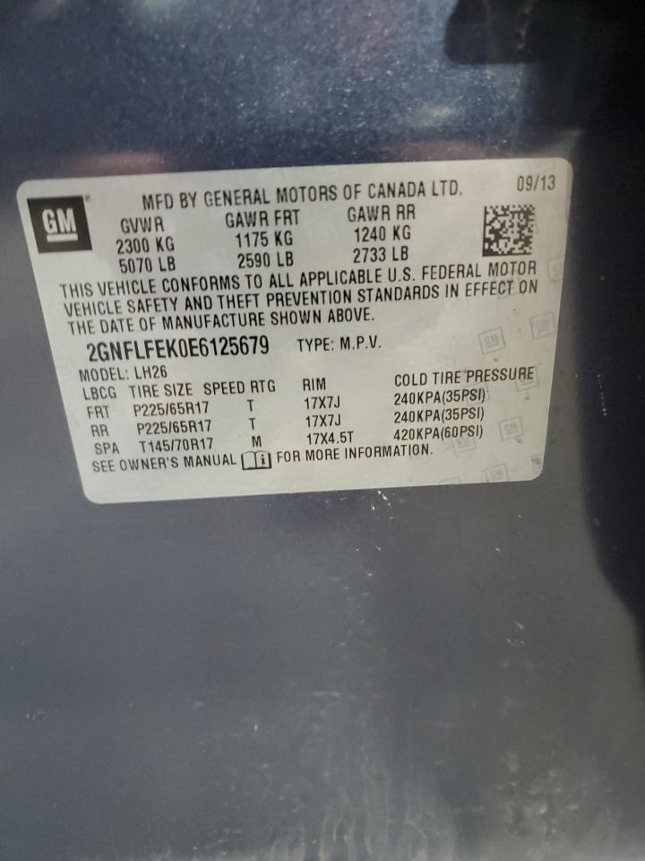 2GNFLFEK0E6125679 2014 Chevrolet Equinox Lt