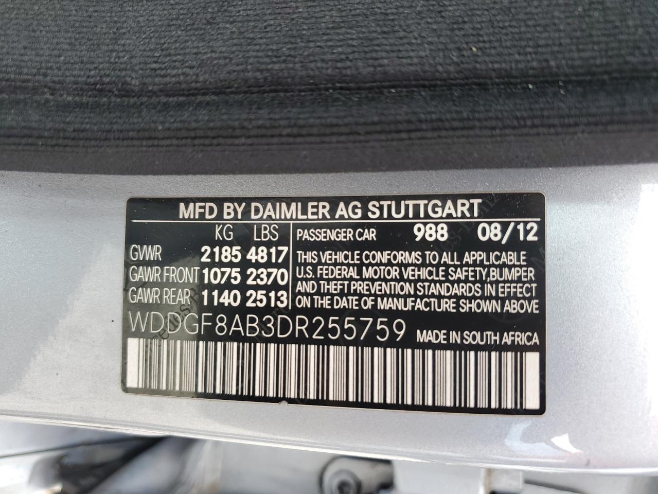 WDDGF8AB3DR255759 2013 Mercedes-Benz C 300 4Matic