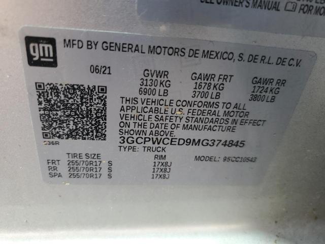 3GCPWCED9MG374845 Chevrolet All Models SILVERADO 12