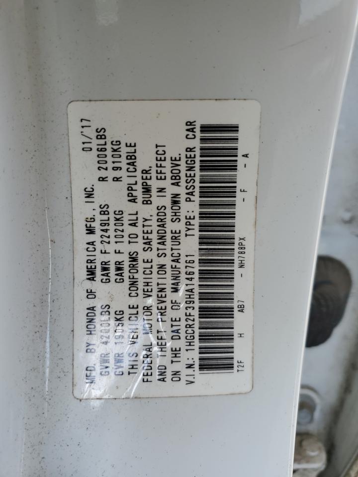 1HGCR2F39HA146761 2017 Honda Accord Lx