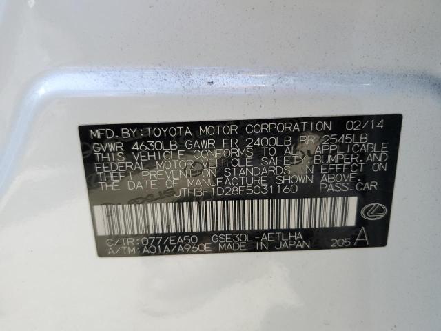 2014 Lexus Is 250 VIN: JTHBF1D28E5031160 Lot: 52352044