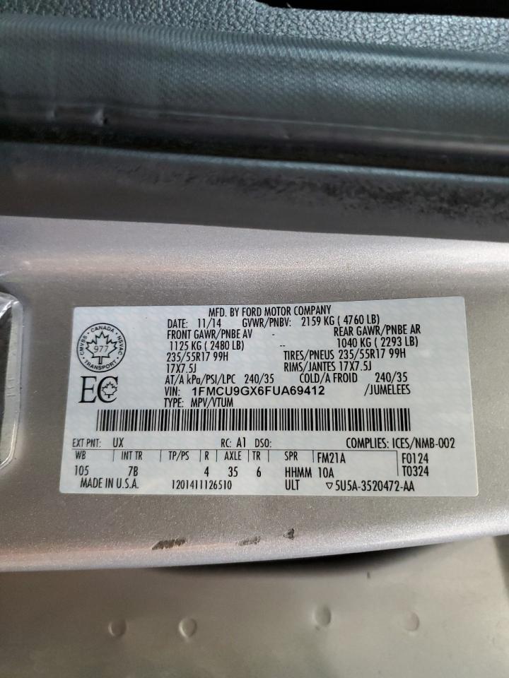 1FMCU9GX6FUA69412 2015 Ford Escape Se