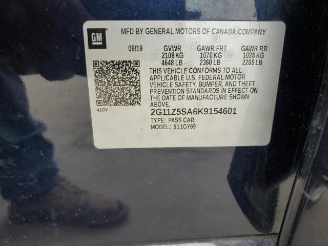 2019 Chevrolet Impala Lt VIN: 2G11Z5SA6K9154601 Lot: 51874714