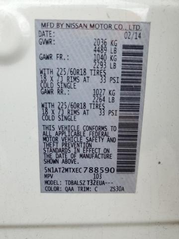 2014 Nissan Rogue S VIN: 5N1AT2MTXEC788590 Lot: 50943014