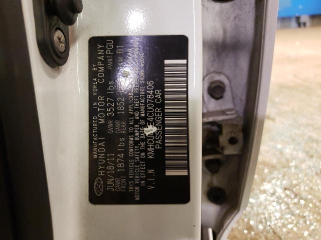 2012 Hyundai Accent Gls VIN: KMHCU4AE4CU078406 Lot: 51768844